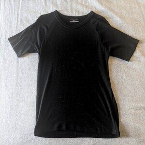 Icebreaker Skin 200 Black Merino Wool Tshirt - Medium